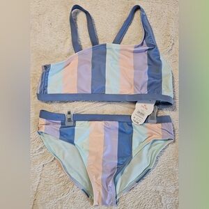 Colorful Striped Bikini Set